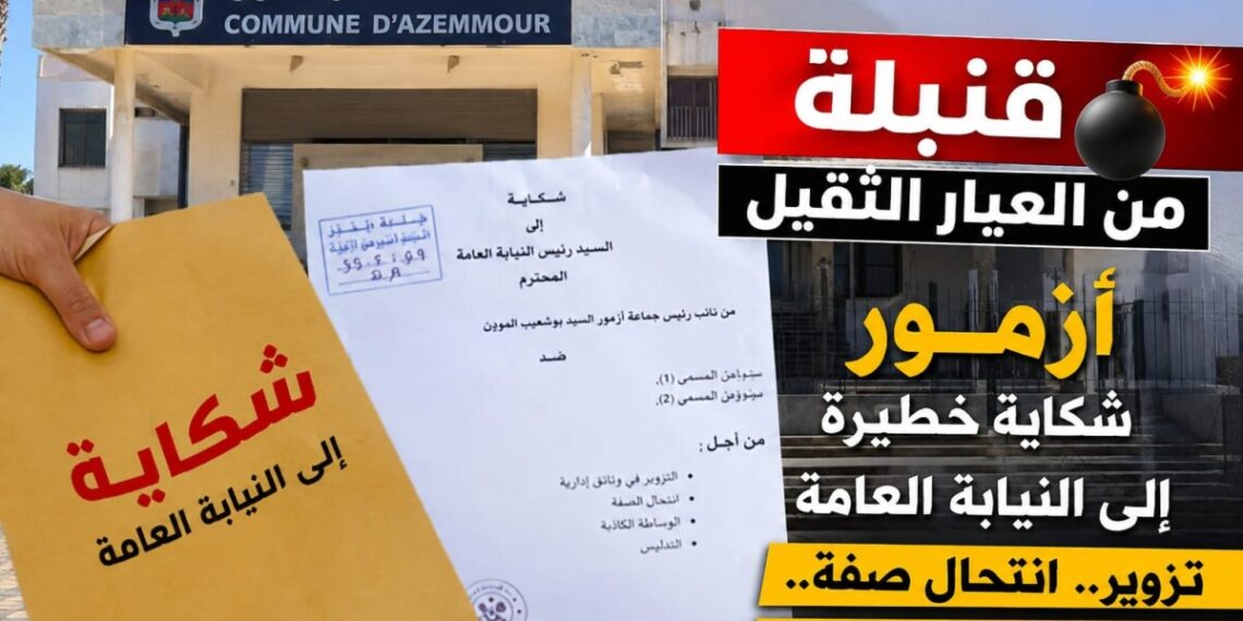 قنبلة من العيار الثقيل بأزمور.. نائب رئيس الجماعة يضع شكاية أمام النيابة العامة ضد شخصين بتهم التزوير وانتحال الصفة والوشاية الكاذبة