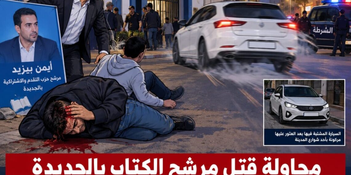 عاجل عاجل بالجديدة.. حادث خطير قبيل نهاية الحملة الانتخابية يثير الاستنفار الأمني..هل هي محاولة لتصفية مرشح الكتاب ؟!؟